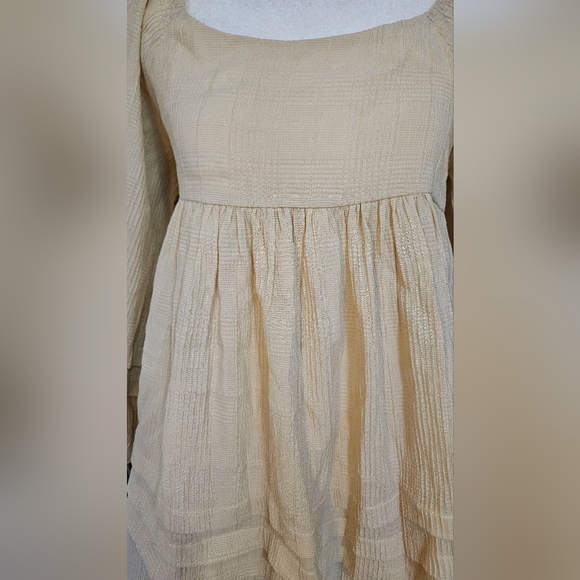 BY TOGETHER Boho Woven Babydoll mini dress in cream. Size Small - Picture 14 of 15